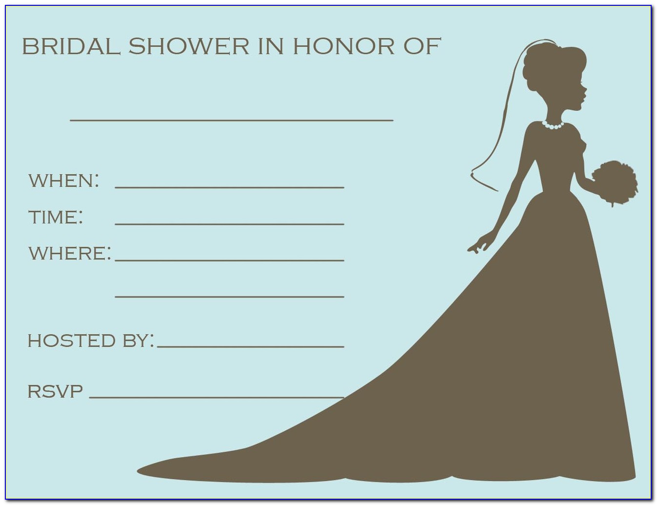Free Bridal Shower Invitations Template