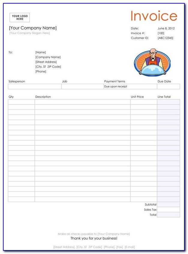 Free Catering Receipt Template