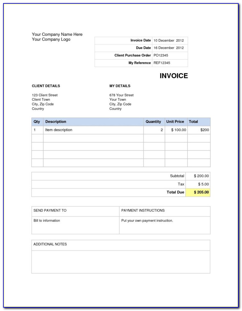 Free General Labor Invoice Template | Excel | Pdf | Word (.doc) How Within General Labor Invoice