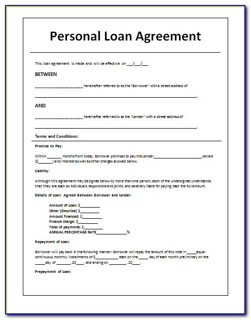 Free Contract Template For Borrowing Money