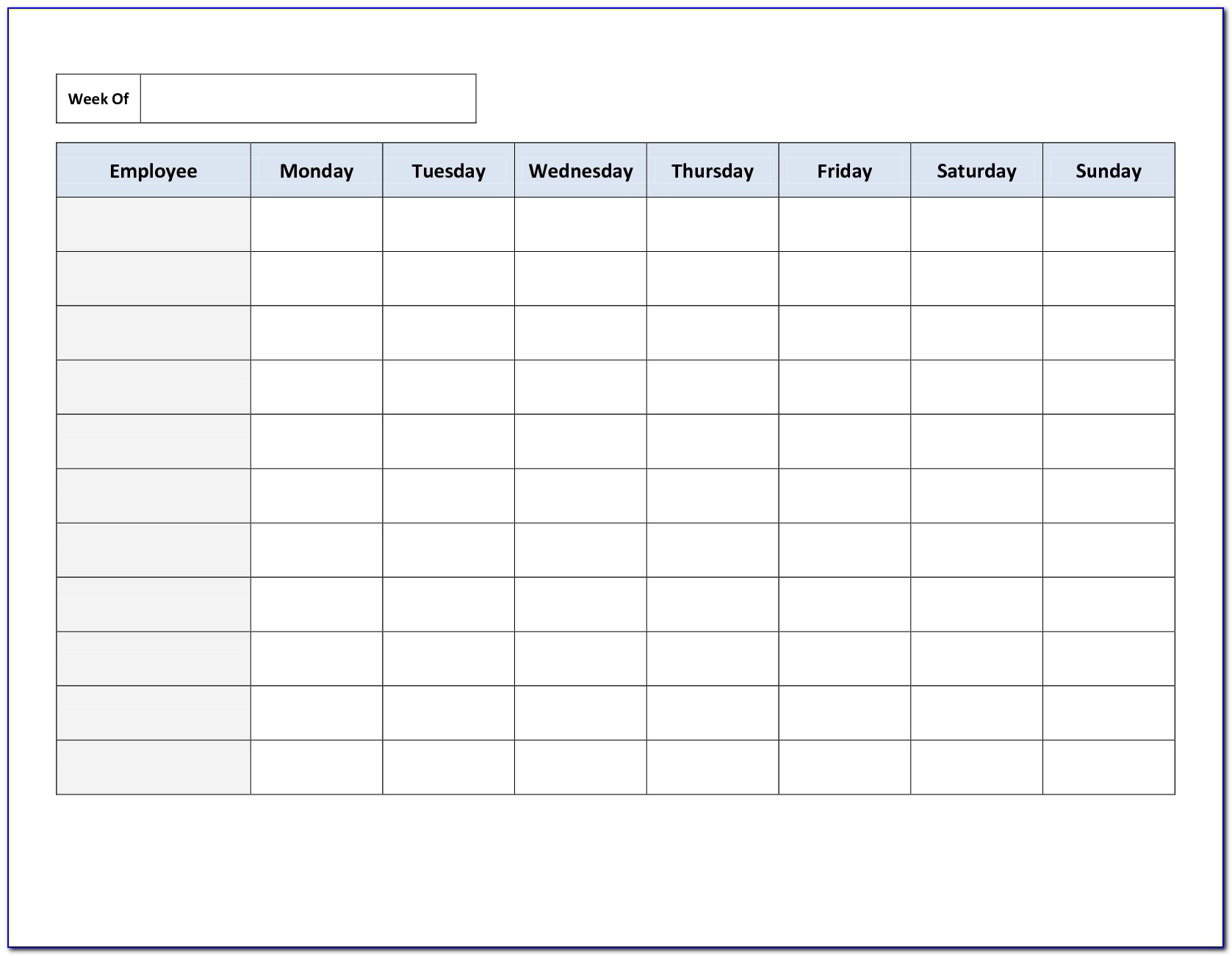 Free Employee Scheduling Template