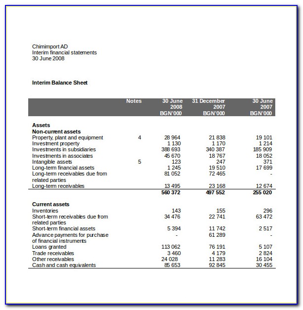 Free Financial Statement Template Word