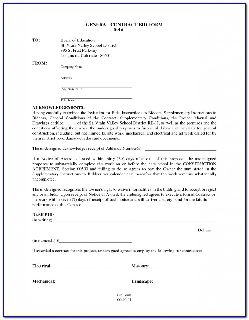 Free General Agreement Contract Template