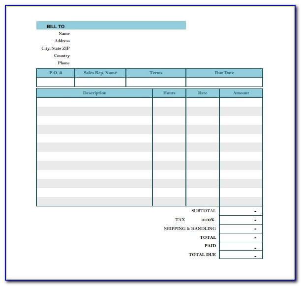 Free Invoice Template For Catering
