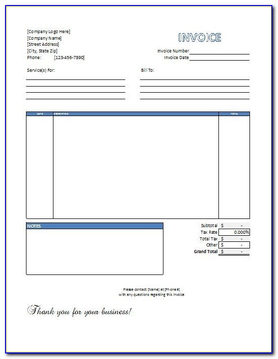 Free Invoice Templates Excel Download