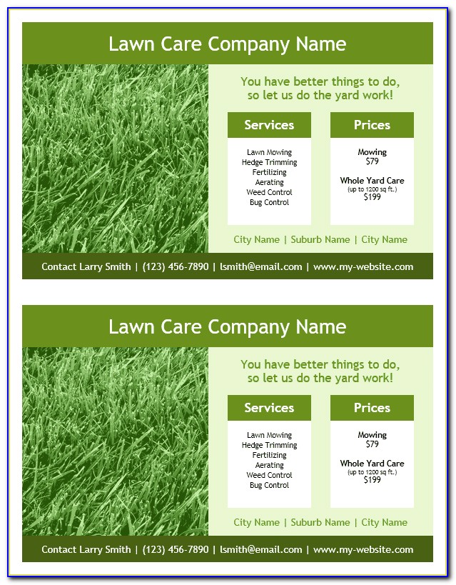 Free Lawn Care Flyer Templates Word