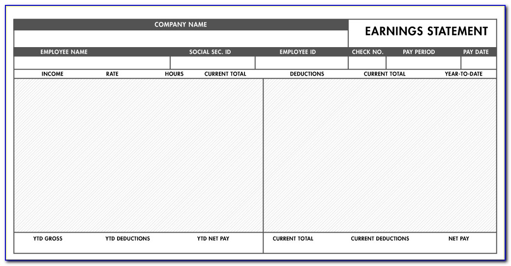 Free Pay Stub Template Excel
