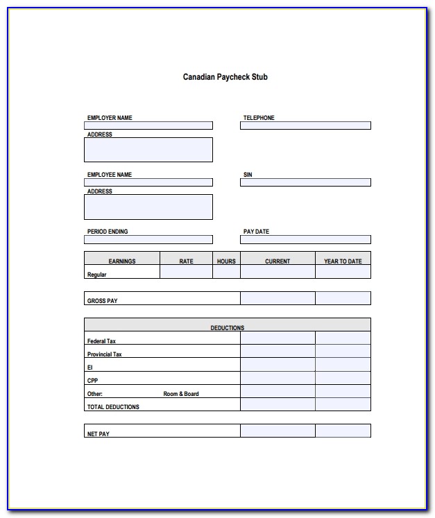 Free Pay Stub Template For Self Employed