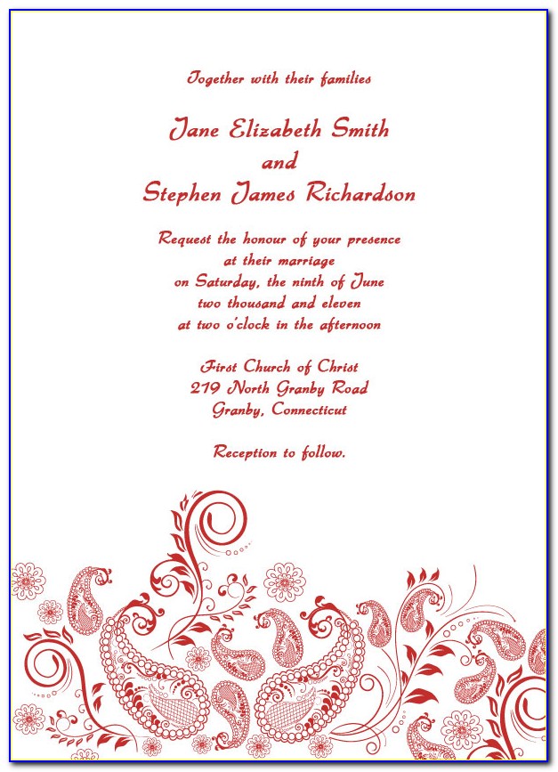 Free Printable Invitation Templates For Wedding