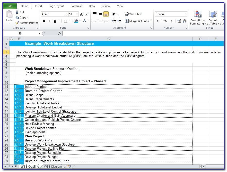 Free Project Management Wbs Templates