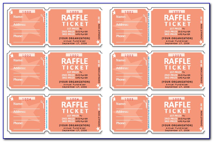 Free Raffle Ticket Template Excel