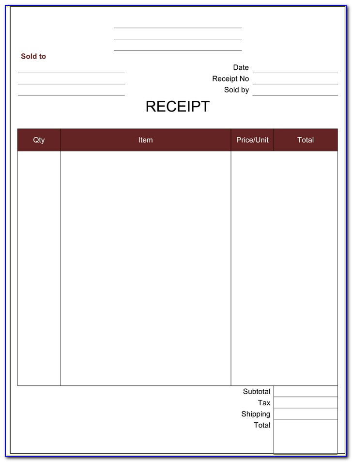 Free Receipt Template Download