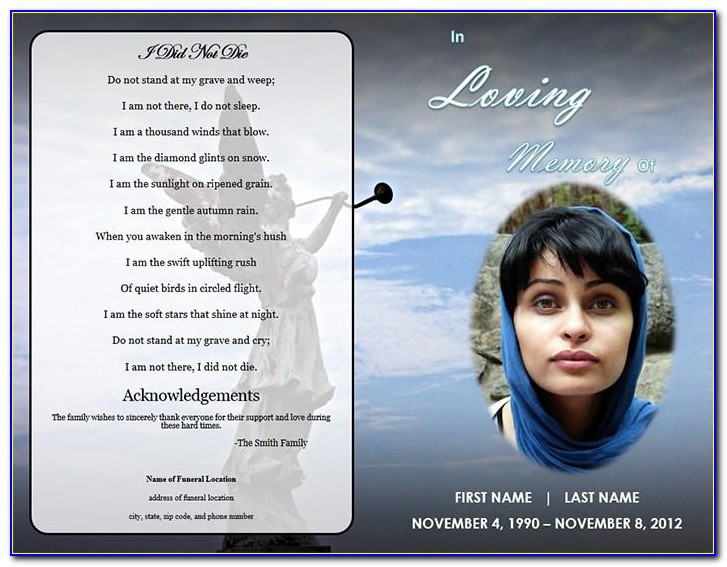 Funeral Program Template For Microsoft Word
