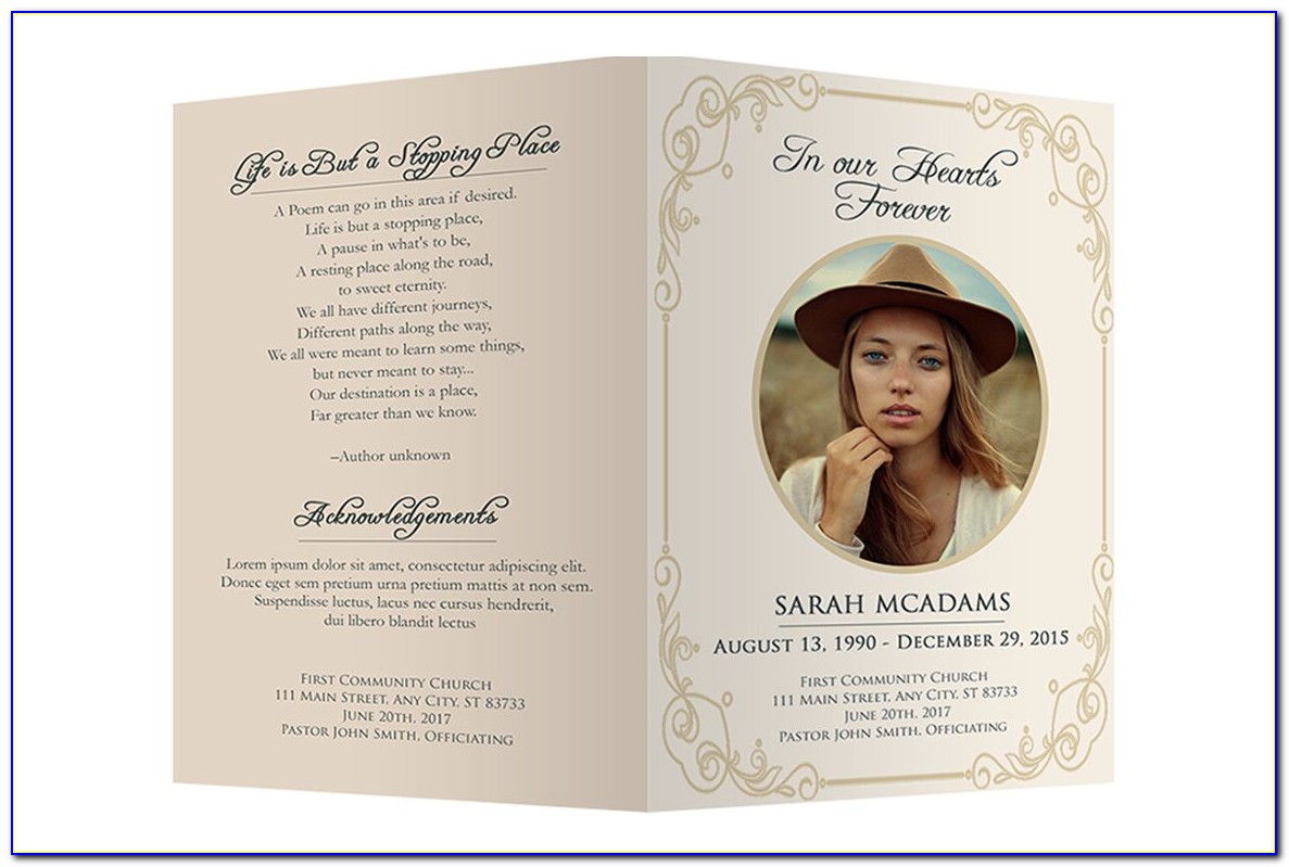 Funeral Program Template Word Free Download