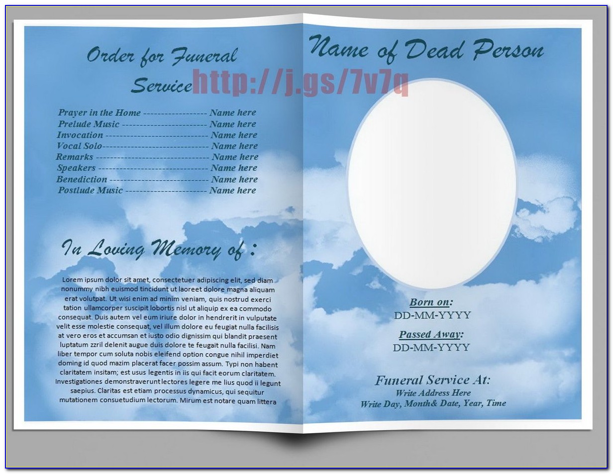 Funeral Program Template Word Free