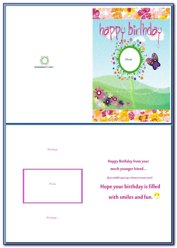 Funny Birthday Card Template Word
