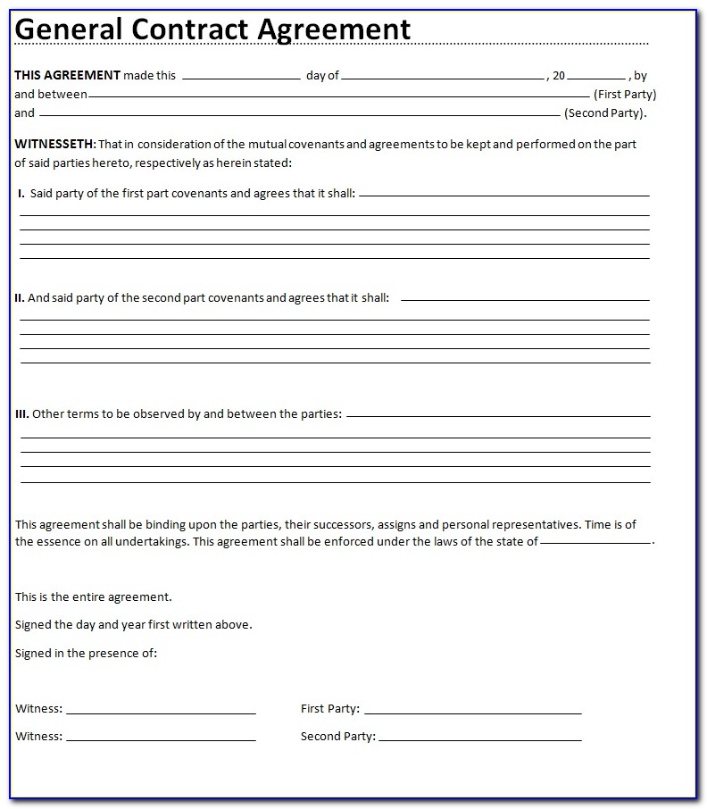 General Contract Agreement Template