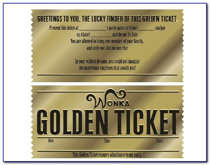 Golden Ticket Template Black And White