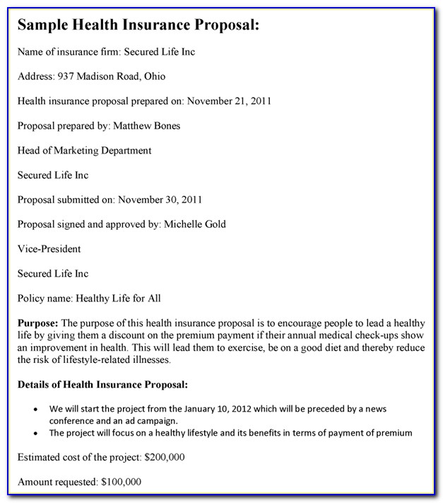 Health Insurance Proposal Template