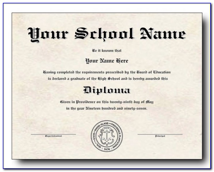 High School Diploma Templates Free