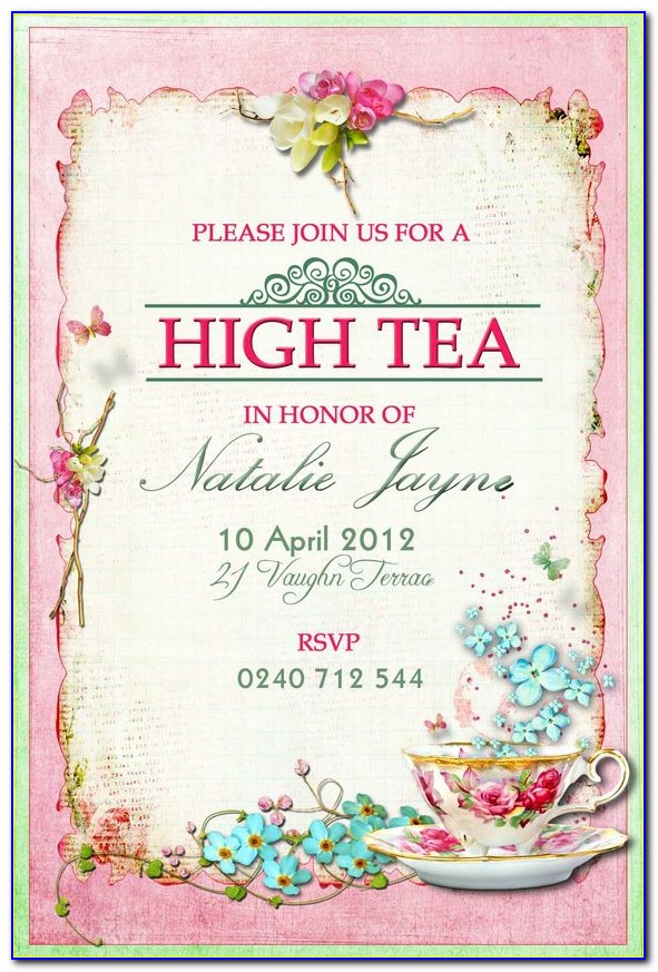 High Tea Invitation Template Free Download