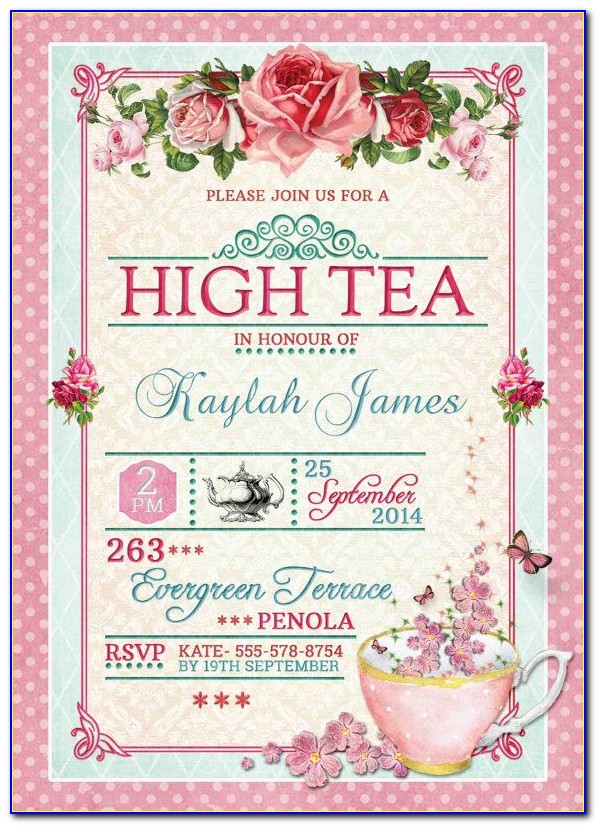 High Tea Party Invitation Template