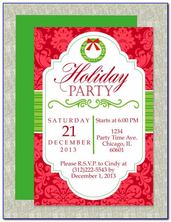Holiday Party Invitation Templates Publisher