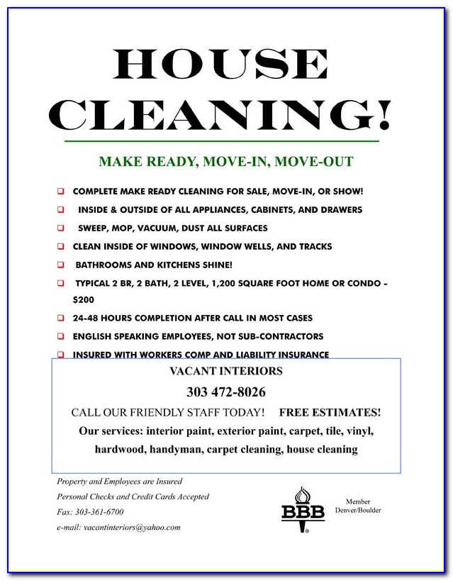 House Cleaning Service Ad Templates
