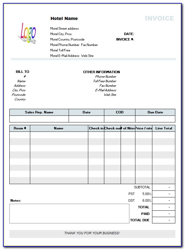 Invoice Format Word Free Download