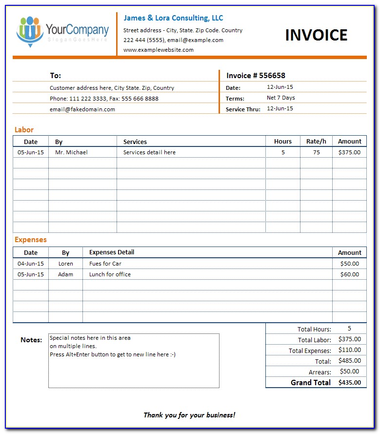 It Consulting Services Invoice Template