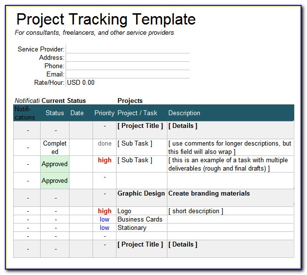 Multiple Project Tracking Template Excel Xls