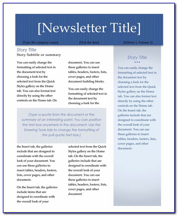 Newsletter Templates Word Free Download