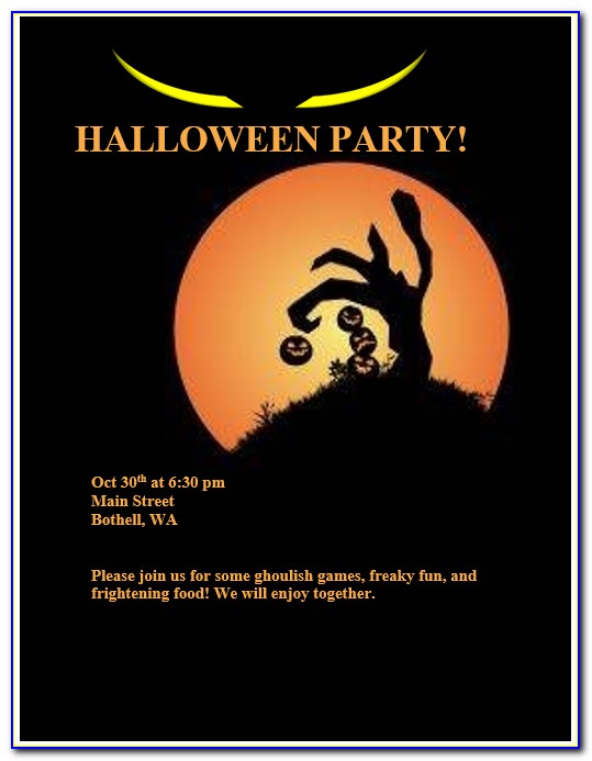 October Halloween Party Invitation Template