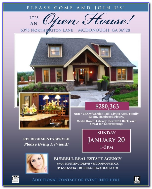 Open House Flyer Template Word