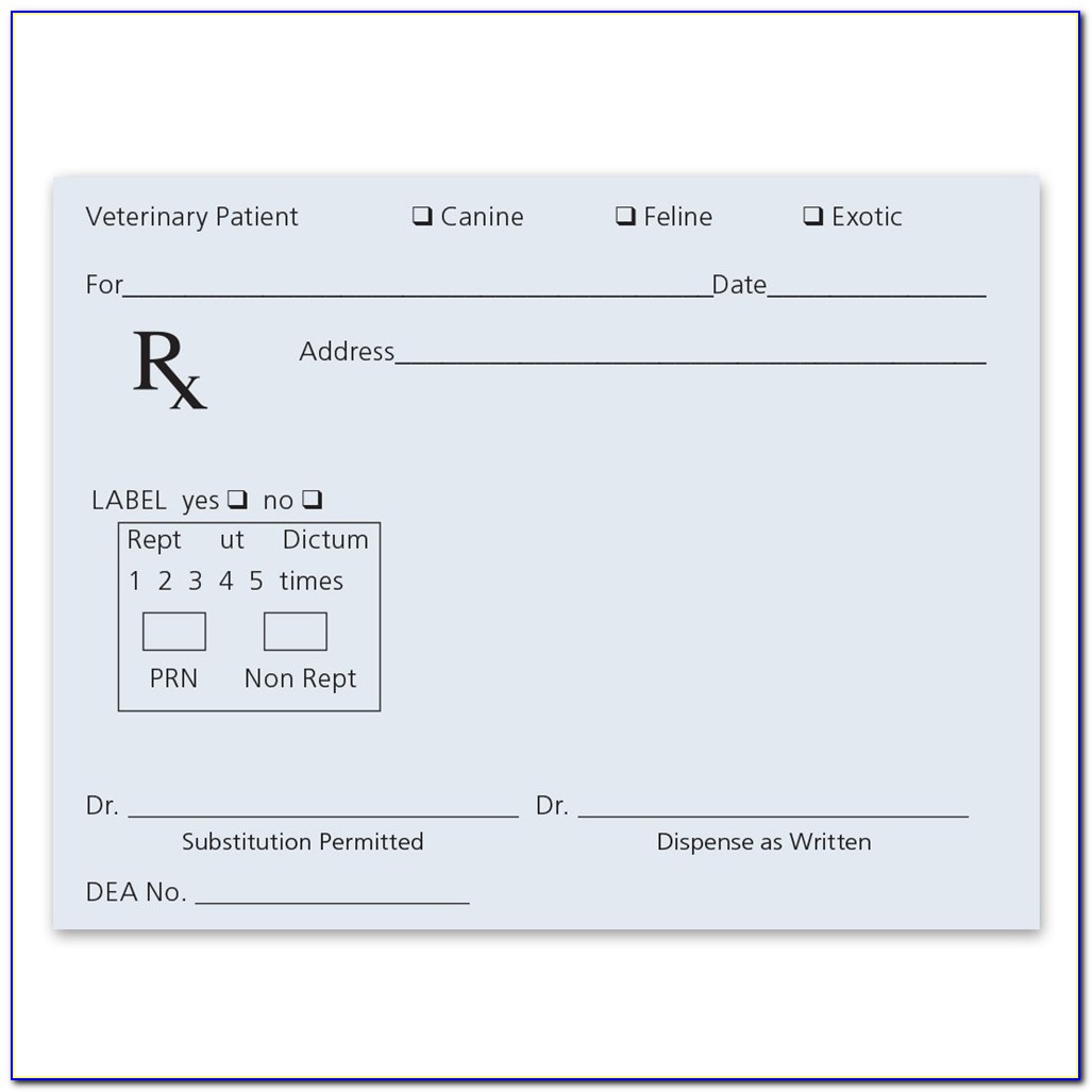 Prescription Pad Template Printable