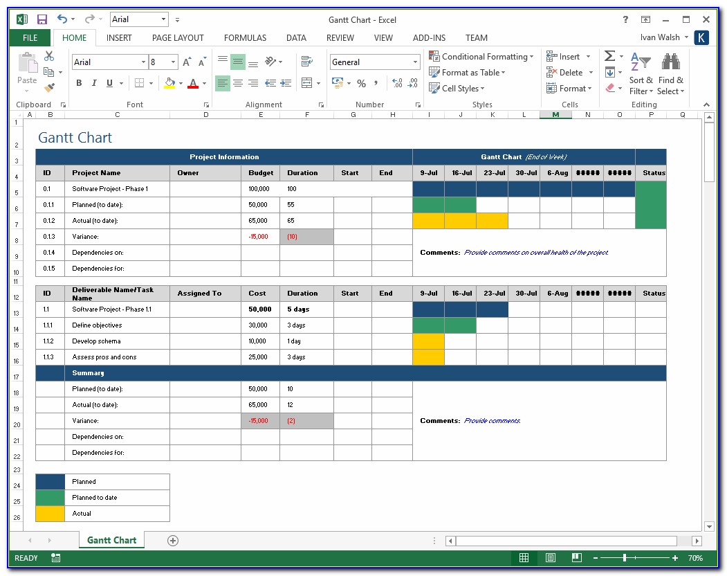 Project Plan Template Excel Free Download