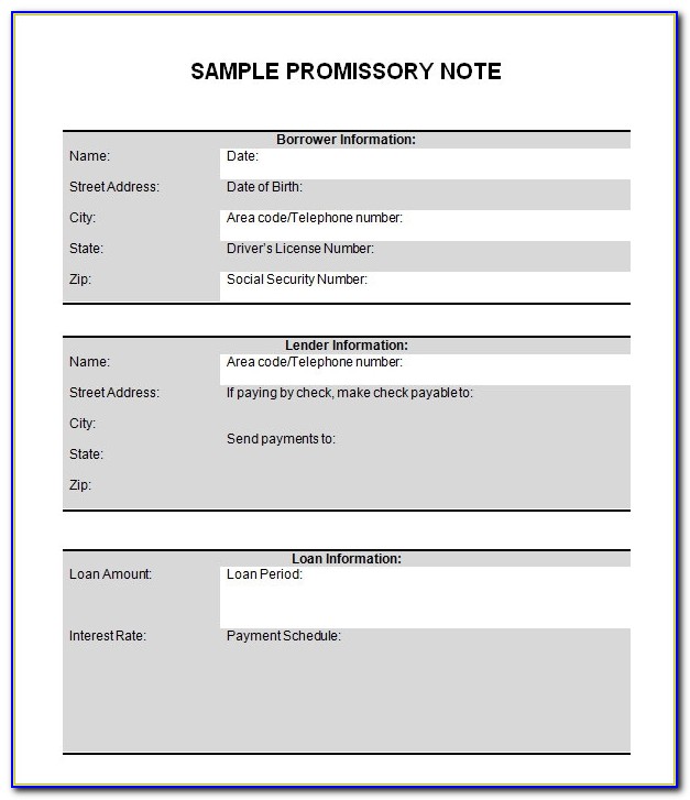 Promissory Note Template Word India
