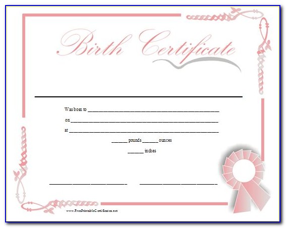 Reborn Doll Birth Certificate Template Free