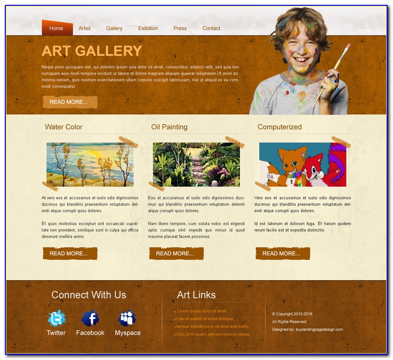 Responsive Art Gallery Website Templates Free Download
