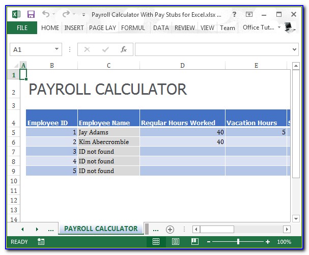 Salary Pay Stub Template Excel