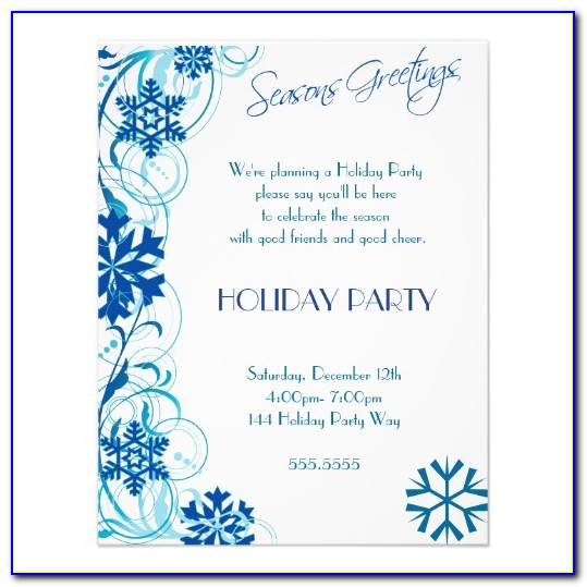 Snowflake Party Invitation Template