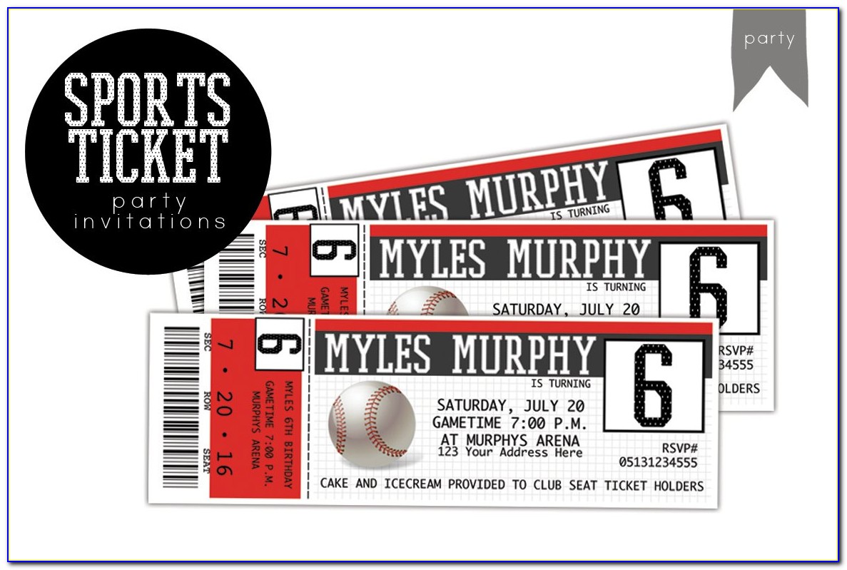 Sports Ticket Baby Shower Invitation Template