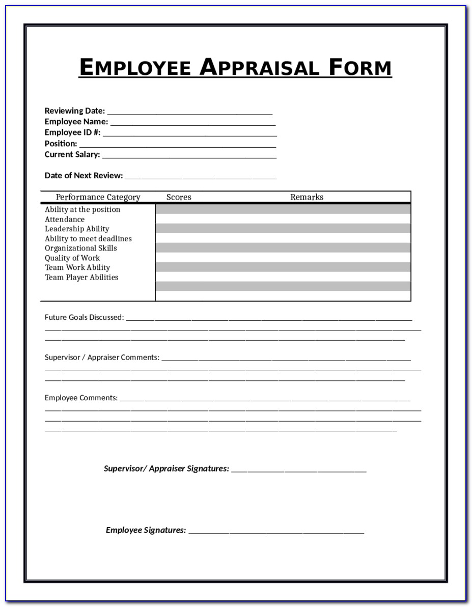 Staff Appraisal Format Pdf