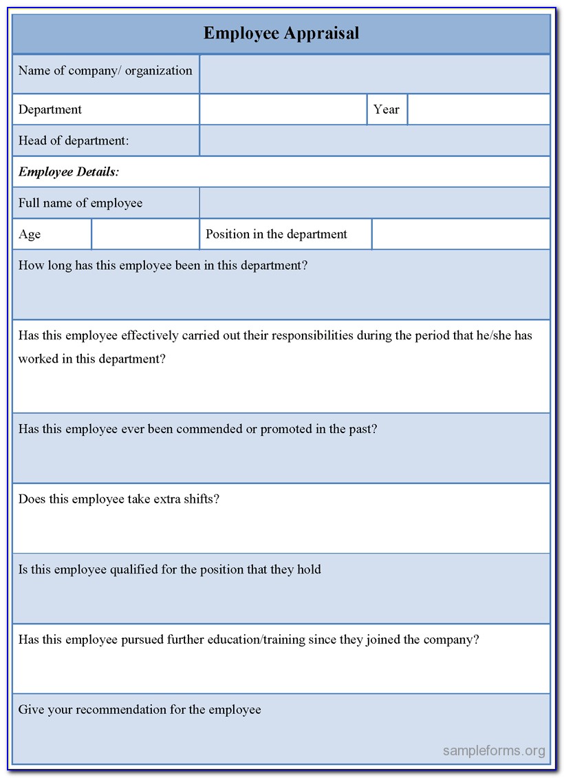 Staff Appraisal Format