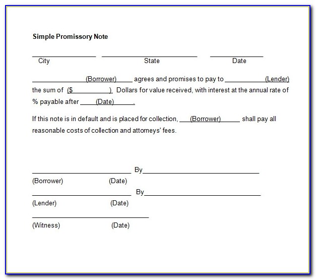 Student Loan Promissory Note Template