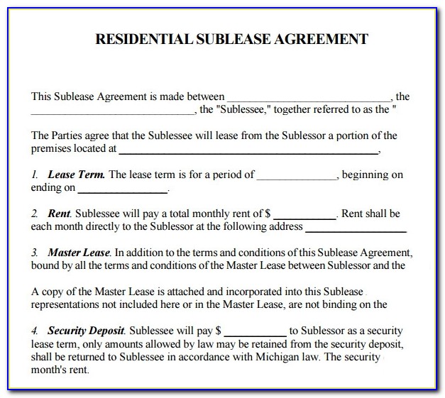 Sublease Agreement Template Victoria
