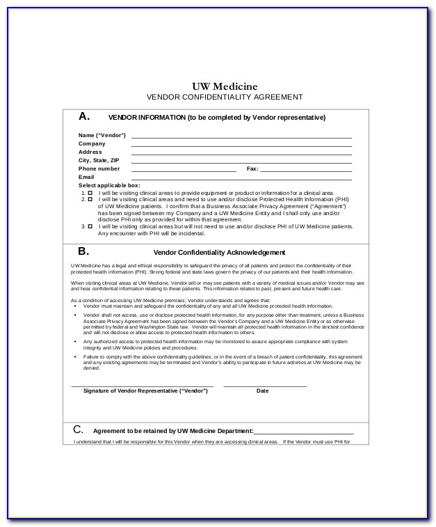 Supplier Confidentiality Agreement Template