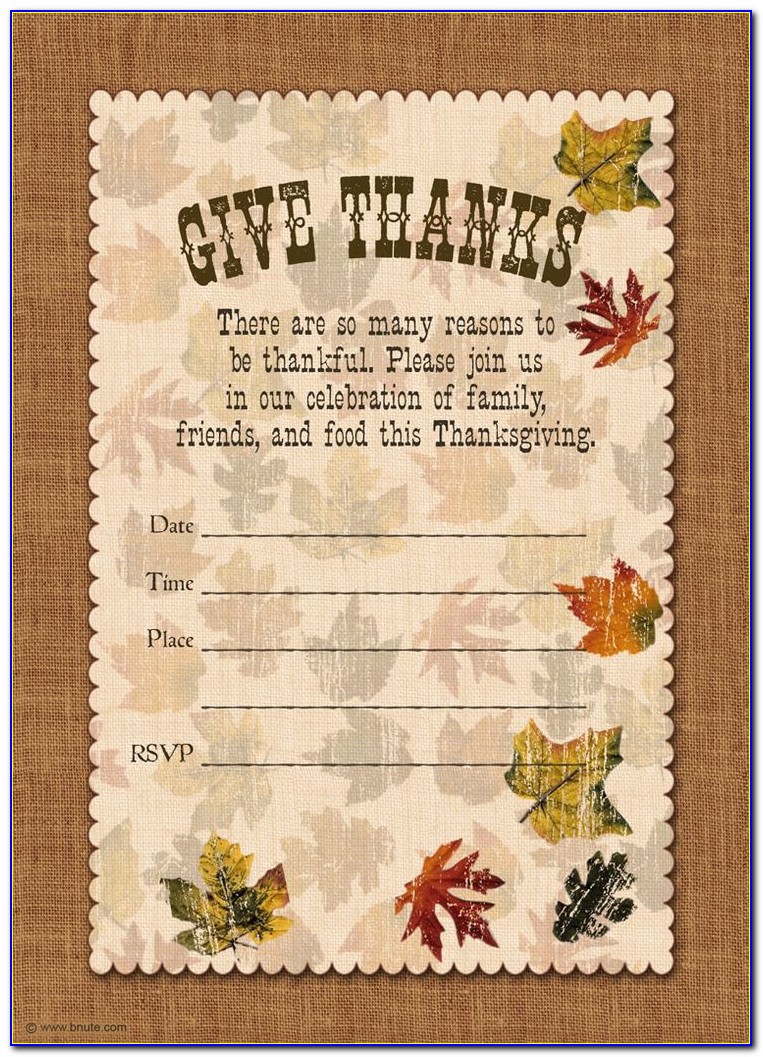 Thanksgiving Potluck Invitation Template