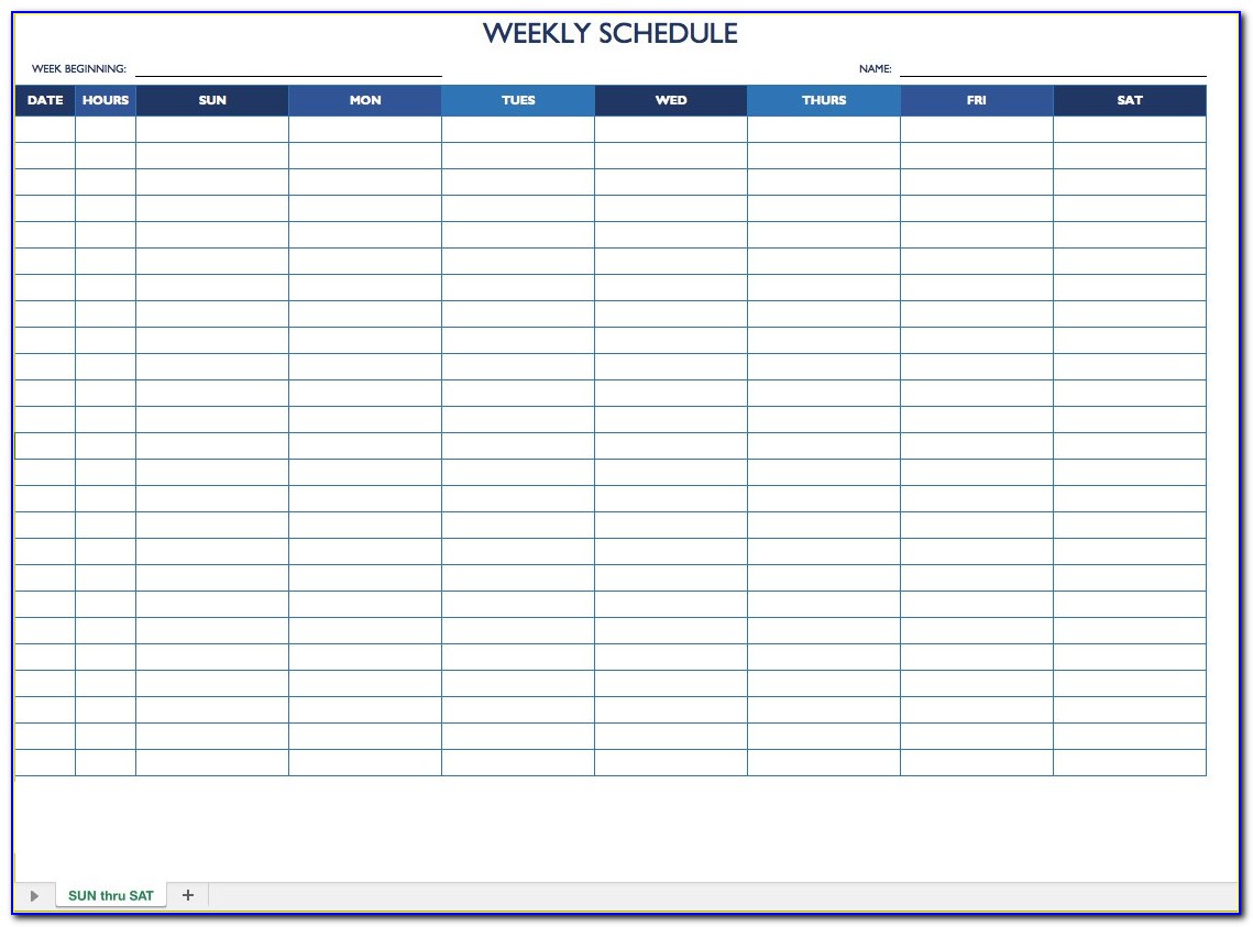 Weekly Work Schedule Template Doc
