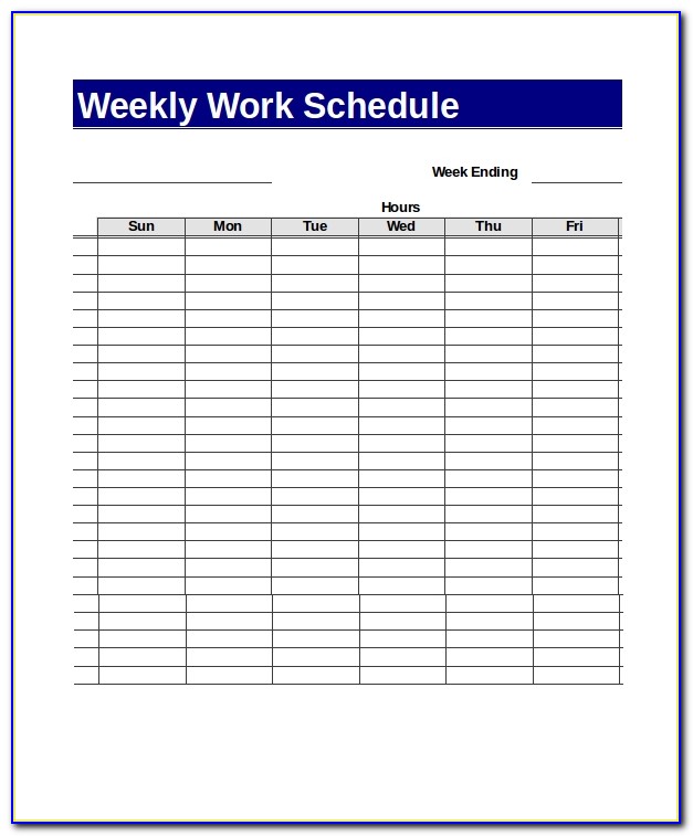 Weekly Work Schedule Template Powerpoint